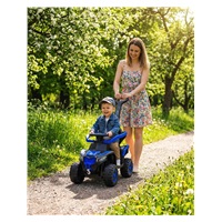 Dětské elektrické odrážedlo Baby Mix Ruggy s vodící tyčí modré