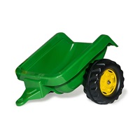 Šlapací traktor s nakladačem a vlečkou Rolly Kid John Deere zelený