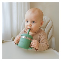 Dětský silikonový hrneček 2v1 New Baby zelený