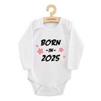 Dětské body s potiskem New Baby BORN IN 2025 pink