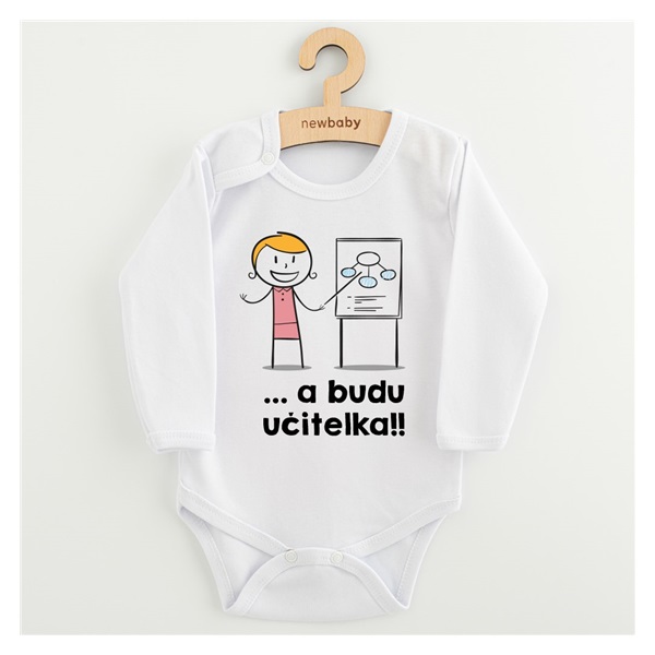 Dětské body s potiskem New Baby .. a budu učitelka!!