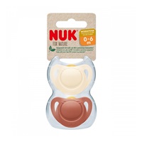 Latexový dudlík NUK For Nature 0-6m 2 ks box červená