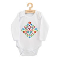 Dětské body s potiskem New Baby Lidový vzor ptáčci