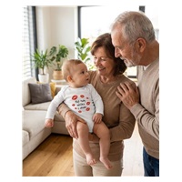 Dětské body s potiskem New Baby Byli tady babička s dědou