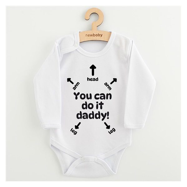 Dětské body s potiskem New Baby You can do it daddy!