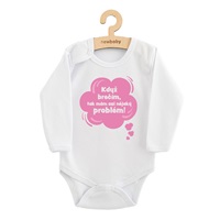 Dětské body s potiskem New Baby Když brečím, tak mám asi nějaký problém! růžová