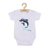 Dětské body s potiskem New Baby Dolphin- krátký rukáv