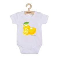 Dětské body s potiskem New Baby Lemon - krátký rukáv