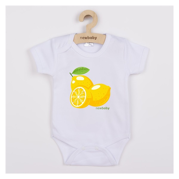 Dětské body s potiskem New Baby Lemon - krátký rukáv