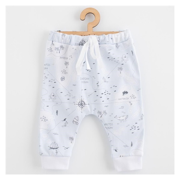 Dětské bavlněné kalhoty Jogger New Baby For Babies ocean