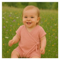Kojenecký letní mušelínový overal New Baby pink