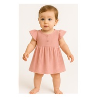Kojenecké mušelínové šaty New Baby pink