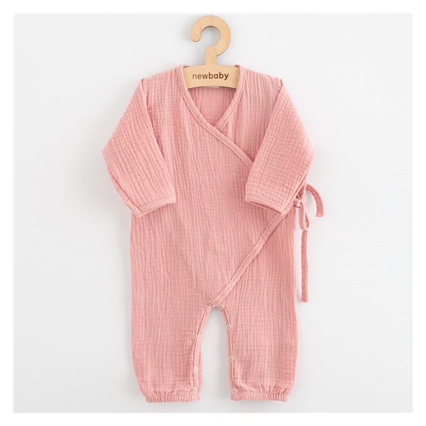 Kojenecký mušelínový overal New Baby pink