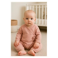 Kojenecký mušelínový overal New Baby pink