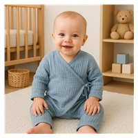 Kojenecký mušelínový overal New Baby blue