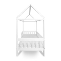 Dětská postel domeček se zábradlím a roštem New Baby CASTELLO 180x90 cm bílá