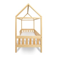 Dětská postel domeček se zábradlím a roštem New Baby CASTELLO 180x90 cm přírodní
