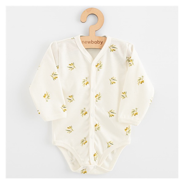 Kojenecké celorozepínací body s dlouhým rukávem z organické bavlny New Baby Olivy