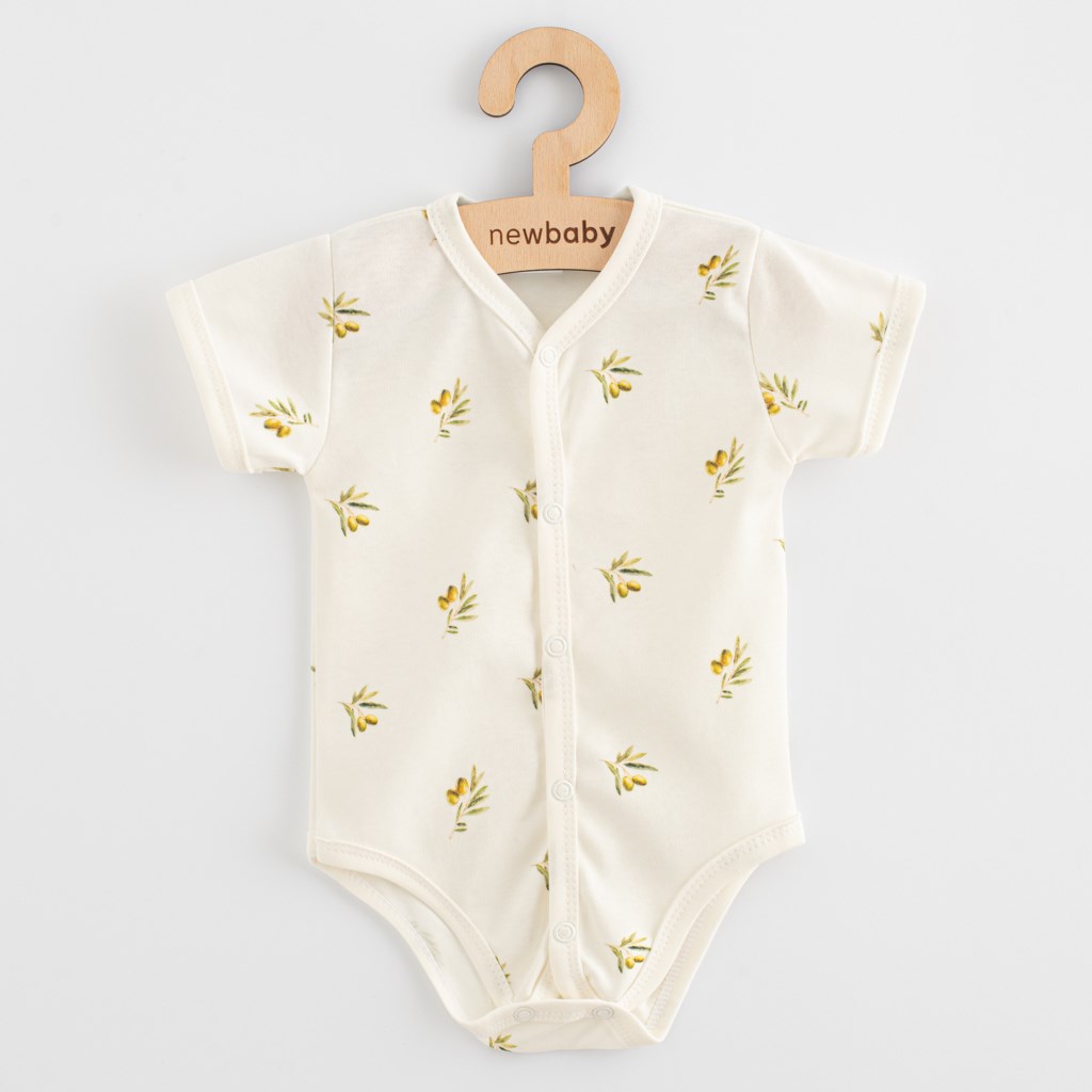 Kojenecké celorozepínací body s krátkým rukávem z organické bavlny New Baby Olivy vel. 56 (0-3m)
