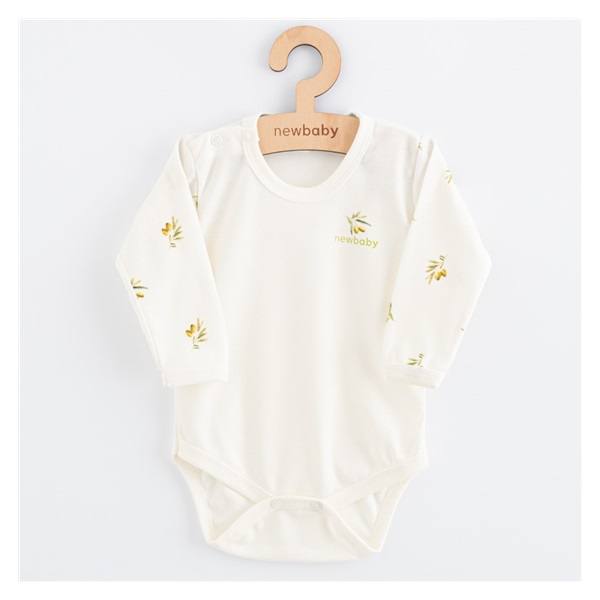 Kojenecké body s dlouhým rukávem z organické bavlny New Baby Olivy