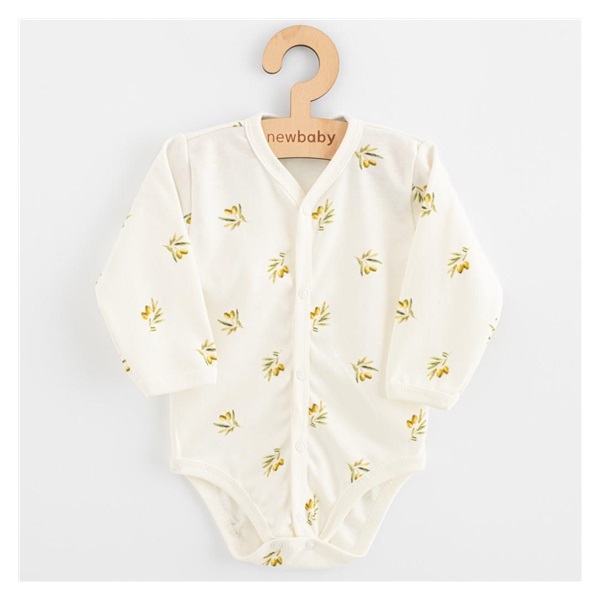 Kojenecké celorozepínací body s dlouhým rukávem z organické bavlny New Baby Olivy