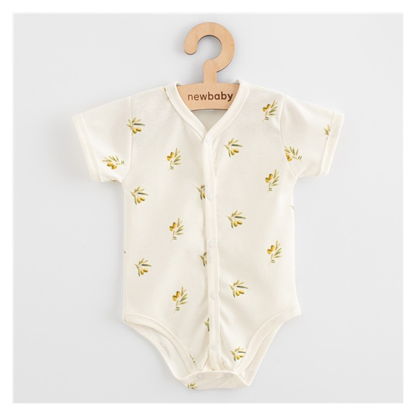 Kojenecké celorozepínací body s krátkým rukávem z organické bavlny New Baby Olivy