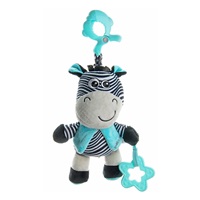BAZÁREK Edukační hrající plyšová hračka s klipem Baby Mix zebra