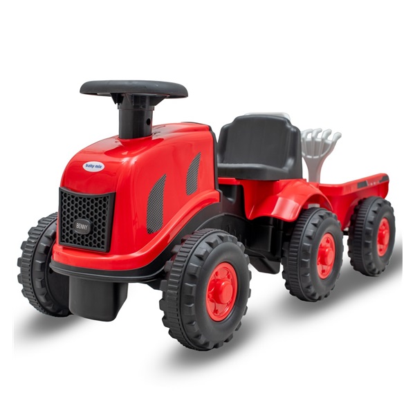 Dětské odrážedlo traktor s vlečkou Benny Baby Mix červený