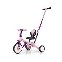 Dětská tříkolka 5v1 Milly Mally Optimus Max s vodící tyčí pink