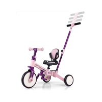 Dětská tříkolka 5v1 Milly Mally Optimus Max s vodící tyčí pink