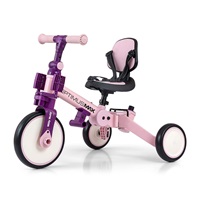 Dětská tříkolka 5v1 Milly Mally Optimus Max s vodící tyčí pink