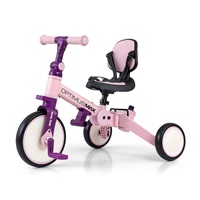 Dětská tříkolka 5v1 Milly Mally Optimus Max s vodící tyčí pink