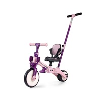 Dětská tříkolka 5v1 Milly Mally Optimus Max s vodící tyčí pink
