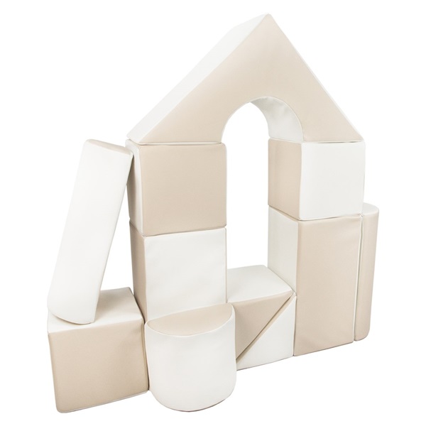 Pěnové kostky-obří stavebnice 11 ks white-cappuccino