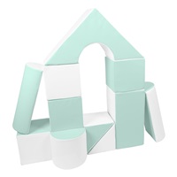 Pěnové kostky-obří stavebnice 11 ks white-mint