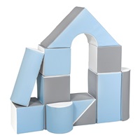 Pěnové kostky-obří stavebnice 11 ks white-baby blue-grey