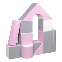 Pěnové kostky-obří stavebnice 11 ks white-light pink-grey