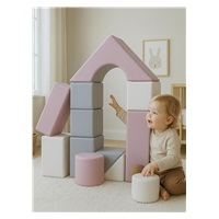 Pěnové kostky-obří stavebnice 11 ks white-light pink-grey