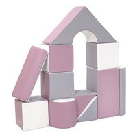 Pěnové kostky-obří stavebnice 11 ks white-grey-purple