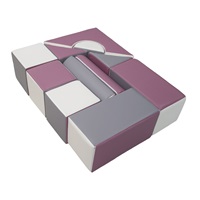 Pěnové kostky-obří stavebnice 11 ks white-grey-purple
