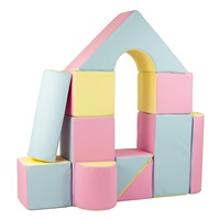 Pěnové kostky-obří stavebnice 11 ks pink-blue-yellow (pastel)
