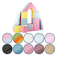 Pěnové kostky-obří stavebnice 11 ks pink-blue-yellow (pastel)