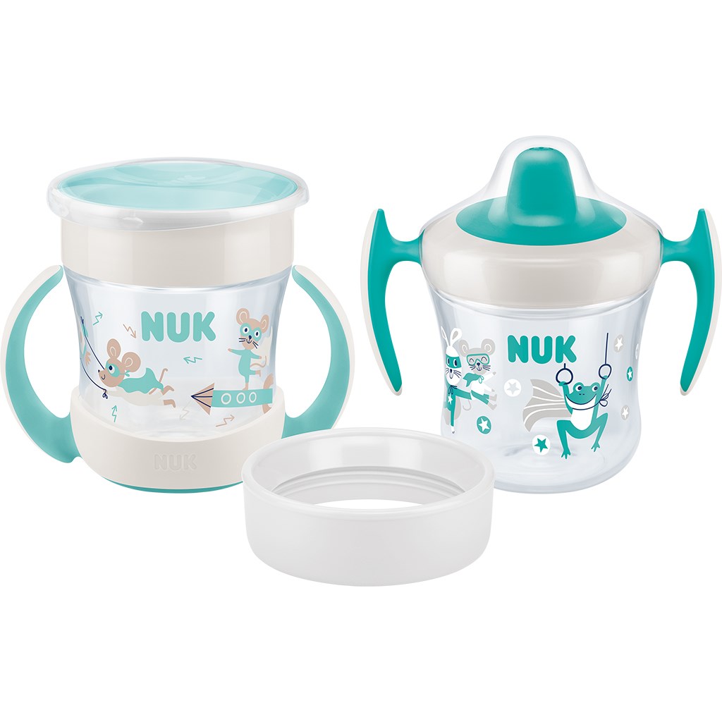 Dětský hrníček Mini Cups NUK 360° s víčkem neutral