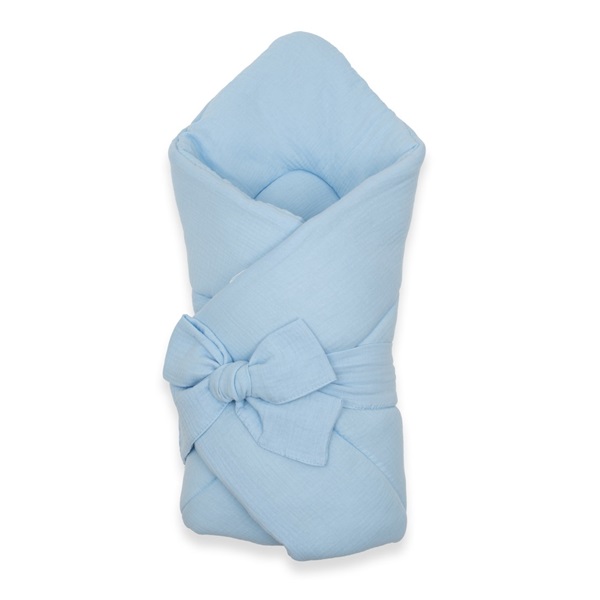 Mušelínová šněrovací zavinovačka New Baby blue