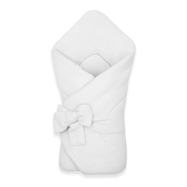 Mušelínová šněrovací zavinovačka New Baby white