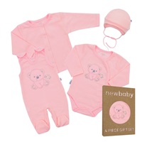 Kojenecká soupravička do porodnice New Baby Sweet Bear old pink