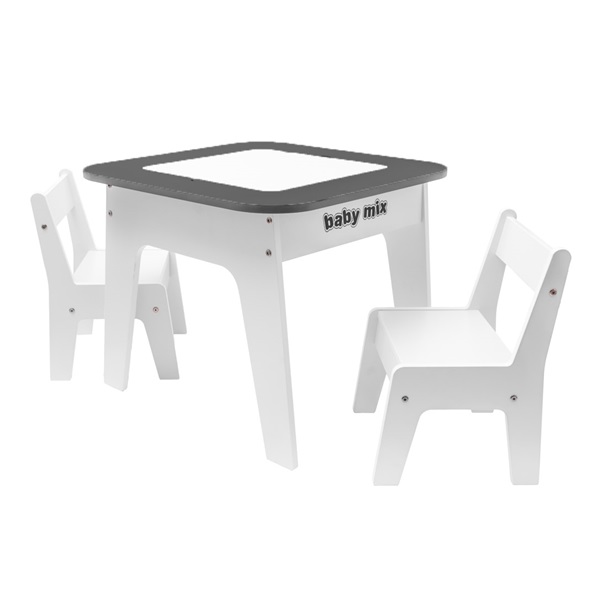 Dětský stůl a židle Baby Mix Leaf Grey