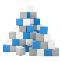 Pěnové kostky-sada 45 velkých pěnových kostek Pyramida blue white grey
