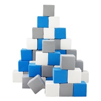 Pěnové kostky-sada 45 velkých pěnových kostek Pyramida blue white grey