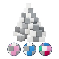 Pěnové kostky-sada 45 velkých pěnových kostek Pyramida blue white grey